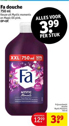  50 750 fa douche ml mystic moments oil pink stuk xxl recycled ingredients passion flower scent duft parfum fleur la shower bath dusch bain 