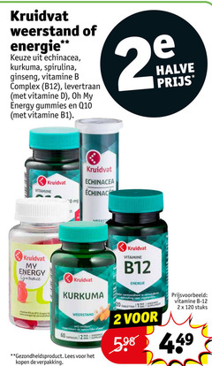  2 12 20 60 120 kruidvat weerstand energie echinacea kurkuma spirulina ginseng vitamine b complex levertraan my energy gummies q10 halve mg dagen mere anti oxidant natuurlijke dag supplement gezondheidsproduct lees vermindert vulling vegetarisch tabletten stuks 