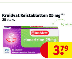  3 20 25 379 kruidvat reistabletten mg stuks reisziekte tablet cinnarizine 