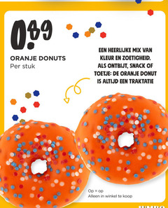  oranje donuts stuk mix kleur zoetigheid ontbijt snack toetje donut traktatie 