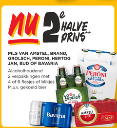  bavaria brand bud amstel hertog jan grolsch blikjes bier 2 4 6 10 1870 halve pils peroni gekoeld pilsner premium italiana qualita nastro azzurro fam varia verfrissend zuiver natuurlijk mineraalwater gezuiverd 330ml traditiegetrouw pilsener 