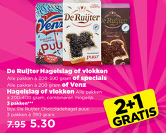  1 2 3 200 chocolade hagelslag avontuur knapperig ruijter chocoladehagel puur vlokken pakken venz combineren 