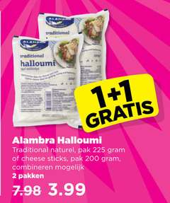  1 2 200 225 traditional halloumi naturel pak cheese sticks combineren pakken 3.99 