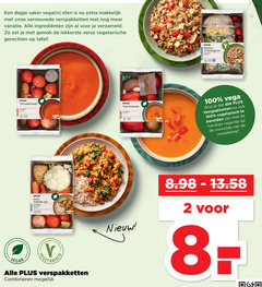  2 30 100 vega eten verspakketten variatie verzameld gemak verse vegetarische gerechten tafel tomatensoep dahl indiase stijl combineren risotto champignon paprikasoep vegetarisch bereiden tip voorzijde 