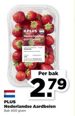  279 400 nederlandse aardbeien land oorsprong nederland klasse verpakt retail b.v. inhoud bak 