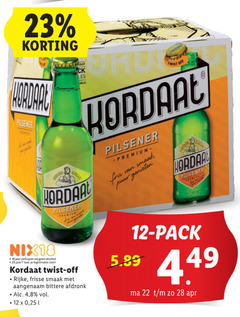  kordaat flesjes bier 12 18 22 23 25 28 nix18 jaar alcohol legitimatie pilsener premium twist off rijke frisse bittere afdronk 4 8 l dop les geld puur genieten fris pack 