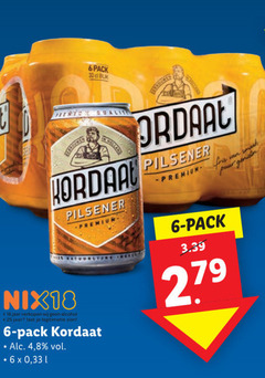  kordaat blikjes bier 6 18 25 pack holland pilsener nix18 jaar alcohol legitimatie premium 4 8 fris smart puur 