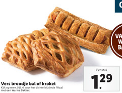  vers broodje bal kroket www.lidl.nl filiaal warme bakker stuk 