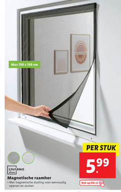  150 cm livarno home magnetische raamhor sluiting stuk 5.99 lidl.nl 