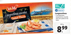  800g cooked prawns kweek gecertificeerd asc-aqua.org diepvries voorgekookte paella tapas 