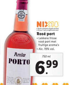  port 18 19 25 750 porto nix18 jaar alcohol legitimatie rosee frisse fruitige ml 