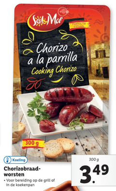  300 chorizo la cooking koeling worsten grill koekenpan 