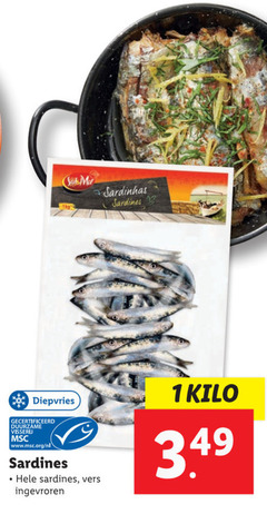  1 sardines diepvries gecertificeerd duurzame visserij www.msc.org nl vers ingevroren kilo 