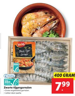  23 400 black tiger shrimps koeling kweek gecertificeerd asc-aqua.org zwarte tijgergarnalen ongekookte garnalen paella 