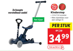  1 3 4 hoogte verstelbaar zadel jaar play kinderstep tri scooter zijwieltjes rit stuk lidl.nl 