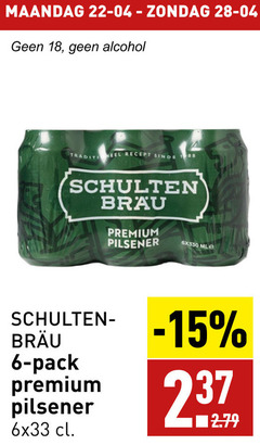  schultenbrau blikjes bier 6 18 maandag alcohol traditioneel recept premium pilsener pack 