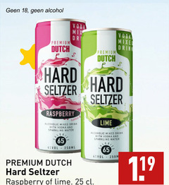  hard seltzer 4 18 25 65 alcohol premium dutch vodka mix dr raspberry flavour alcoholic mixed drink with and sparkling water 250ml lime 