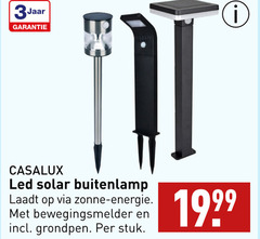  3jaar led solar buitenlamp zonne energie bewegingsmelder grondpen stuk 