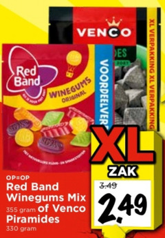  330 red band venco des winegums original mix piramides voordeelverpakking xl zak 