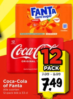  fanta coca-cola frisdrank cola 12 33 zero sugar orange coca original soorten pack blik 