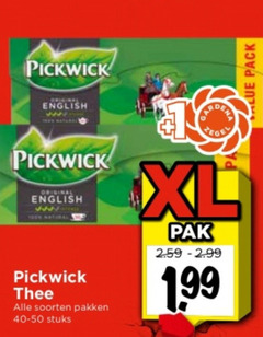  pickwick thee 1 english original toon natural soorten pakken stuks xl pak 99 pack 