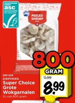  kweek gecertificeerd shrimp diepvries super choice wokgarnalen xl zak 8 99 