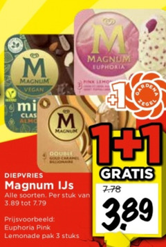  1 3 99 magnum mio diepvries double gold caramel billionaire ijs soorten stuk euphoria pink lemonade pak stuks 