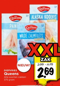  queens pan diepvries alaska koolvis filets wilde zalmfilets xxl soorten zakken zak 2 69 