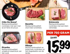  750 boeuf rundvlees fijne structuur smaakvol rund bavette stuk ribeye botermals lende entrecote klein vetrandje 