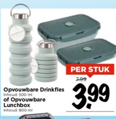  500 opvouwbare drinkfles inhoud ml lunchbox stuk 3.99 