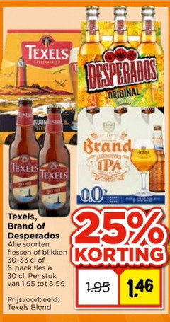  texels brand desperados blikjes bier speciaalbieren 6 25 30 0.0 soorten flessen blikken pack fles stuk blond 