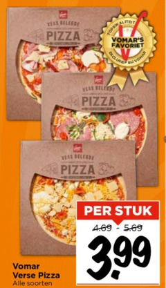  belegde pizza favoriet vers verse soorten stuk 3.99 