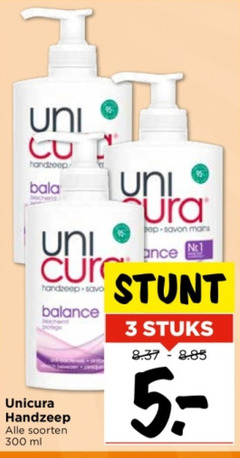  3 5 300 uni handzeep balance unicura soorten ml savon mains stuks 