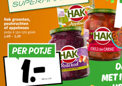  1 100 hak groenten peulvruchten appelmoes potje 330-370 kilo v.a. natuurlijke ingredienten rode kool stukjes appel alice chili carne 