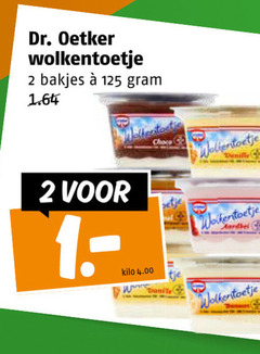  2 dr. oetker wolkentoetje bakjes kilo choco aardbei 