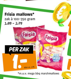  1 frisia mallows zak kilo v.a. mini twister m.u.v mega bbq marshmallows 