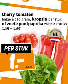  1 2 250 cherry tomaten bakje kropsla stuk zoete puntpaprika zakje stuks kilo nederlandse nl 