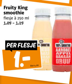  100 250 fruity king smoothie flesje ml aardbei appel banaan druif liter 