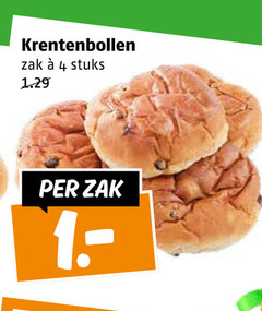  4 krentenbollen zak stuks 