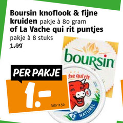  8 80 boursin knoflook fijne kruiden pakje la vache qui rit puntjes stuks kilo naturel 