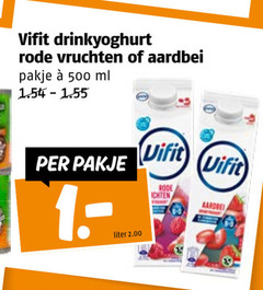  1 500 vifit drinkyoghurt rode vruchten aardbei pakje ml liter maxigeurtheelichten 