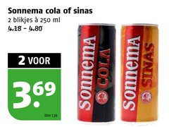  2 250 sonnema cola sinas blikjes ml liter 