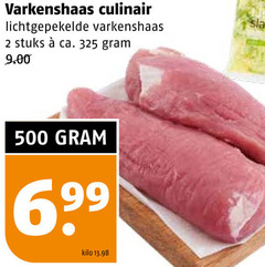  2 500 varkenshaas culinair stuks ca. kilo 