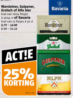  gulpener grolsch alfa bavaria warsteiner krat bier 12 25 30 16 24 45 hot limburg liter v.a. 