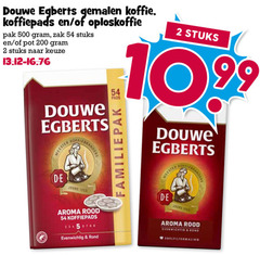  douwe egberts oploskoffie koffie koffiepads 2 200 500 gemalen pak zak stuks pot meester joure aroma rood evenwichtig rond snelfiltermaling 