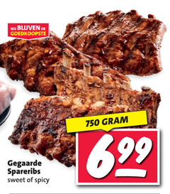  750 gegaarde spareribs sweet spicy 