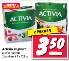  2 4 10 350 x4 activia miljarden probiotica yoghurt pakken 