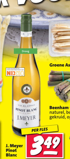  witte wijn 10 droog 25 alcohol nix18 groene blanc meyer pinot fles beenham naturel gekruid 