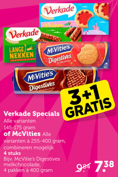  1 3 4 400 verkade lange nekken crisps prinses digestives melkchocolade mcvities original 255-400gram combineren stuks pakken 