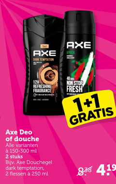  1 2 48 250 axe dark temptation scent africa deo refreshing fragrance plant base body face hair wash stop fresh mask douche 150-300 ml stuks douchegel flessen 